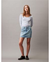 Calvin Klein - Cotton Contour Rib Slim Fit Long Sleeve T-shirt - Lyst