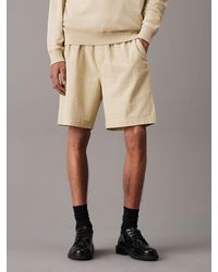 Calvin Klein - Textured Cotton Shorts - Lyst