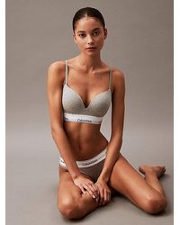 Calvin Klein - Push Up Plunge Bra Icon Cotton Modal - Lyst
