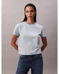 Calvin Klein - Klassisches T-Shirt Mit Durchgehendem Monogramm - Lyst