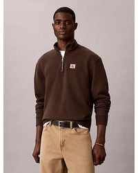 Calvin Klein - Jeans Cotton Terry Quarter Zip Sweatshirt - Lyst