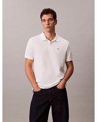 Calvin Klein - Polo de piqué de algodón - Lyst