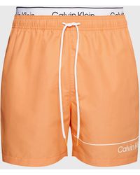Calvin Klein - Short de bain court avec double ceinture - Lyst