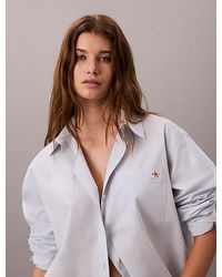 Calvin Klein - Jeans Woven Monologo Poplin Button Down Shirt - Lyst