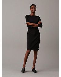 Calvin Klein - Vestido slim de neopreno con detalle de giro - Lyst
