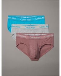 Calvin Klein - Stencil Logo Cotton Stretch 3-pack Hip Brief - Lyst