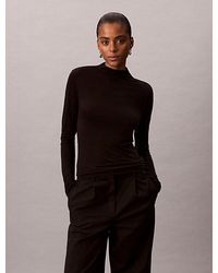 Calvin Klein - Slim Mock Neck Top - Lyst