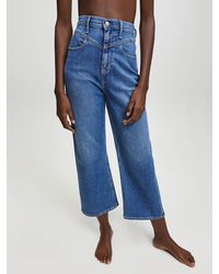 Calvin Klein Jeans cropped de pierna ancha y tiro muy alto - Azul
