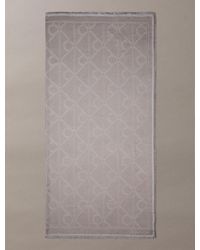 Calvin Klein - Écharpe Carrée Avec Logo Emblématique Intégral - Lyst