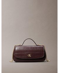 Calvin Klein - Bolso de mano bandolera con cadena efecto cocodrilo - Lyst