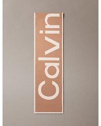 Calvin Klein - Cotton Jacquard Knit Logo Scarf - Lyst