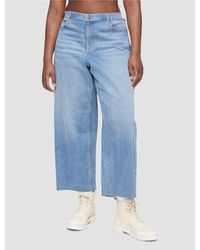 Calvin Klein - Plus Size Wide Leg Fit High Rise Ankle Jeans - Lyst