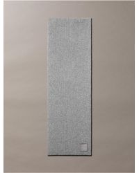 Calvin Klein - Ribbed Monogram Logo Badge Scarf - Lyst