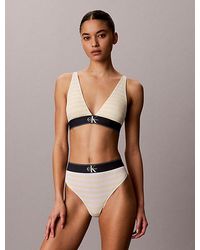 Calvin Klein - Triangle Bralette Graphic Monogram Microfibre Stretch - Lyst