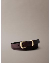 Calvin Klein - Full Grain Leather Chunky Buckle Belt - Lyst