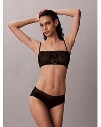 Calvin Klein - Unlined Bandeau Bra Eternal Floral Lace - Lyst