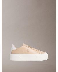Calvin Klein - Jeans Sienna Leather Logo Platform Trainers - Lyst