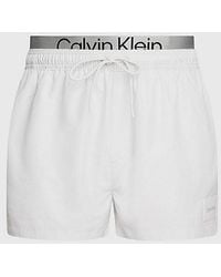 Calvin Klein - Bañador corto con cinturilla doble - CK Steel - Lyst