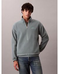Calvin Klein - Quarter Zip Fleece Jumper - Lyst