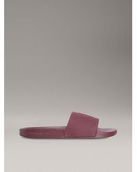 Calvin Klein - Slippers Aus Canvas Mit Logo - Lyst