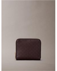 Calvin Klein - Allover Monogram Square Zip Wallet - Lyst
