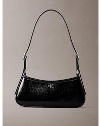 Calvin Klein - Kleine Metallic Schoudertas Met Monogram - Lyst