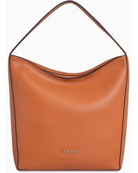 Calvin Klein Bolso hobo de cuero - Marrón