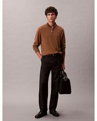 Calvin Klein - Merino Trui Met Kwart Rits - Lyst