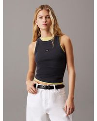 Calvin Klein - Slim Ribbed Cotton Tank Top - Lyst