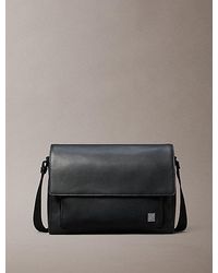 Calvin Klein - Saffiano Emblem Logo Messenger Bag - Lyst
