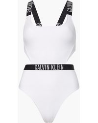 Calvin Klein Badeanzug mit Cut Outs - Intense Power - Weiß
