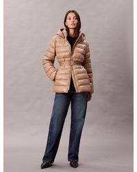 Calvin Klein - Lightweight Belted Puffer Jacket - Lyst