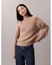 Calvin Klein - Maglione Pesante Con Collo Alto A Costine - Lyst