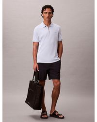 Calvin Klein - Slim Zip Neck Polo Shirt - Lyst