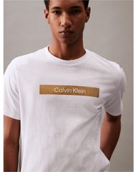 Calvin Klein - Box Foil Logo Graphic Crewneck T-shirt - Lyst