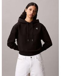 Calvin Klein - Sudadera de felpa de algodón con capucha y monograma - Lyst