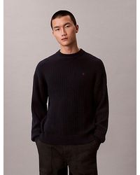 Calvin Klein - Jeans Ribbed Cotton Monogram Jumper - Lyst