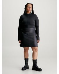 Calvin Klein - Robe grande taille en jersey Milano enduit - Lyst