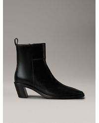 Calvin Klein - Jeans Leather Ankle Zip Cowboy Boots - Lyst