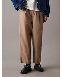 Calvin Klein - Lässige Cropped Baumwoll-Hose - Lyst