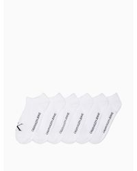 Calvin Klein Monogram No Show 6-pack Socks - White