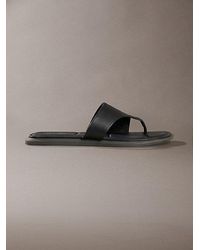 Calvin Klein - Carla Leather Square Toe Thong Sandals - Lyst