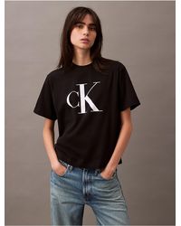 Calvin Klein - Calvin Klein Monogram Logo Boxy T-Shirt - Lyst