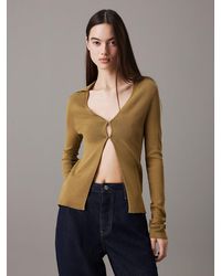 Calvin Klein - Slim Stretch Knit Cardigan - Lyst