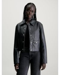 Calvin Klein - Short Faux Leather Jacket - Lyst