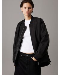 Calvin Klein - Long Padded Bomber Jacket - Lyst