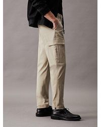 Calvin Klein - Pantalones cargo tapered de sarga - Lyst