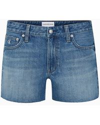 Calvin Klein Shorts denim de tiro medio - Azul