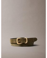 Calvin Klein - Soft Suede Chunky Hardware Belt - Lyst