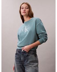 Calvin Klein - Jeans Monologo French Terry Relaxed Sweatshirt - Lyst